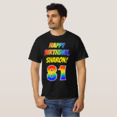 T-shirt 81e anniversaire — Bold, Fun, Rainbow 81, Nom pers (Devant entier)
