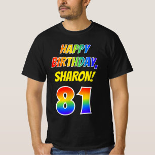 T-shirt 81e anniversaire — Bold, Fun, Rainbow 81, Nom pers