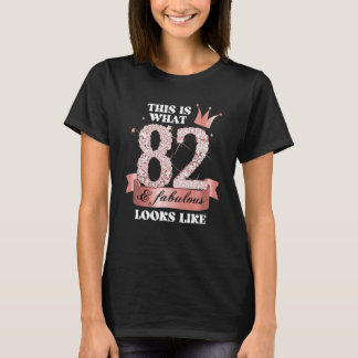 T-shirt 82 & Fabulous I Black Peach Party Group Candid Pho