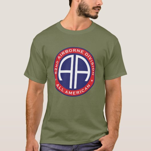 T-shirt 82e division aéroportée Tous les patchs Décontract (Devant)