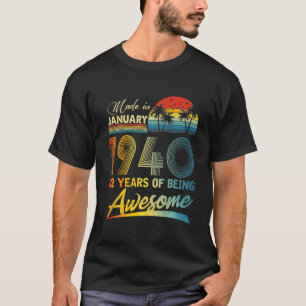 T-shirt 82Ème Anniversaire Cadeau Vintage Rétro Janvier 19
