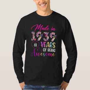 T-shirt 83 Année D'Être Formidable Fabriqué En 1939 Annive