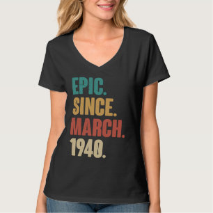 T-shirt 83 Ans Vintage 1940 Anniversaire 83ème Décoration