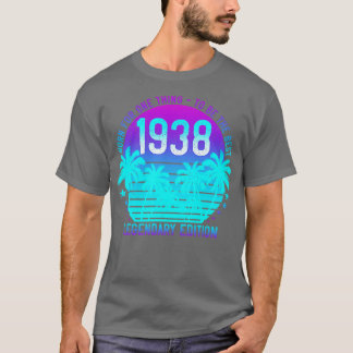T-shirt 83e anniversaire 1938 Palme de coucher de soleil e