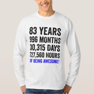 T-shirt 83e anniversaire // Compte à rebours pour l’annive