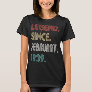 T-shirt 84 Ans Légende Vintage Depuis Février 1939 84