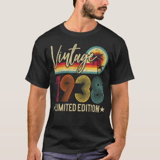 T-shirt 84 ans Vintage 1938 84ème Anniversaire