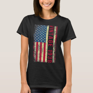 T-shirt 85 ans Vintage 1938 Drapeau américain 85e annivers