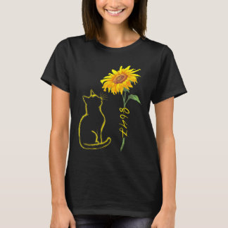 T-shirt 8647 Subtil Anti Trump 86 47 Chat Tournesol Floral