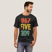 T-shirt 867 Five 309 Retro Music Number Funny 80s Throwbac (Devant entier)