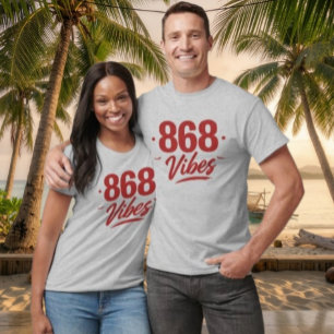 T-SHIRT 868 VIBES - TEXTE ROUGE