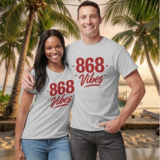 T-SHIRT 868 VIBES - TEXTE ROUGE