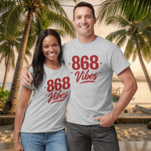 T-SHIRT 868 VIBES - TEXTE ROUGE