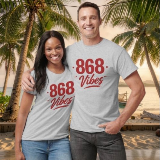 T-SHIRT 868 VIBES - TEXTE ROUGE