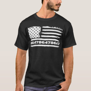 T-shirt 86 47 Drapeau américain 8647 Anti Trump subtil