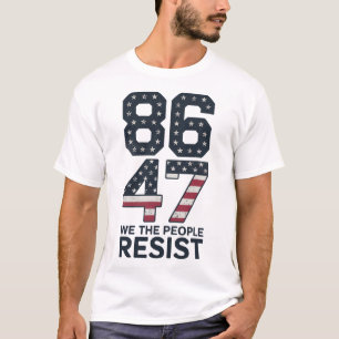 T-shirt 86 47 Résister Anti Trump Vintage 8647 Drapeau Usa