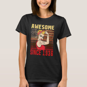 T-shirt 86 ans Awesome depuis 1936 86e anniversaire FEMME