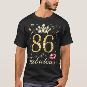 T-shirt 86 & Fabuleux 86e anniversaire 86 ans vieux et fab