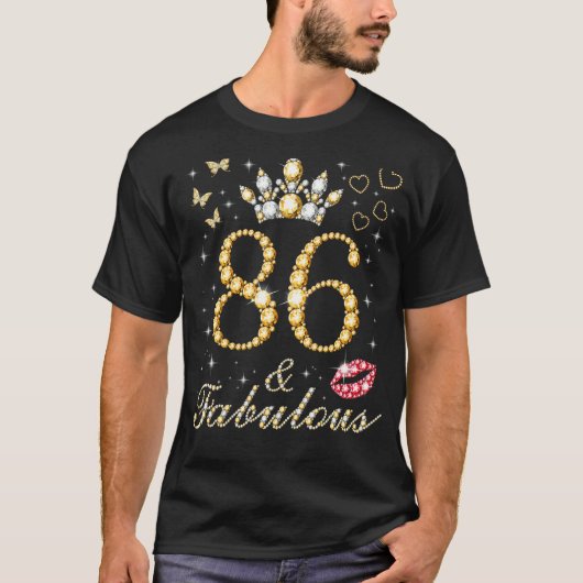 T-shirt 86 & Fabuleux 86e anniversaire 86 ans vieux et fab (Devant)