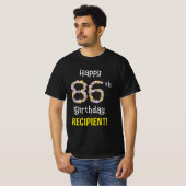 T-shirt 86e anniversaire : Fleurs florales Numéro "86" + N (Devant entier)