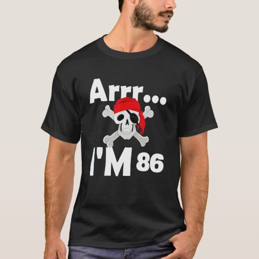 T-shirt 86e anniversaire Pirate Skull 86 ans Anniversaire (Devant)