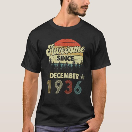 T-shirt 86e anniversaire stupéfiant depuis décembre 1936 8 (Devant)