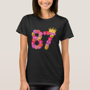 T-shirt 87 Anniversaire Femmes Flower Crown Son My 87t