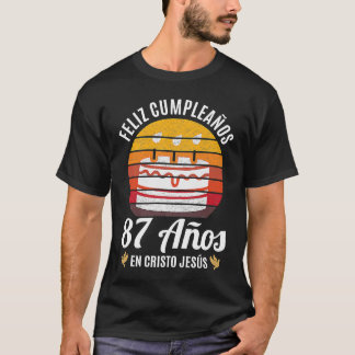 T-shirt 87 Años Cumpleaños En Cristo Jesús Espagnol