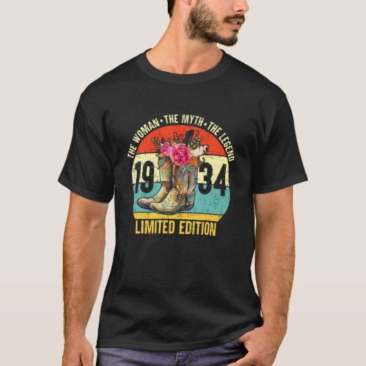 T-shirt 88 Ans 1934 Edition Limitée Boots Cowboy Wes (Devant)