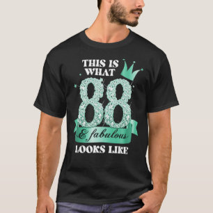 T-shirt 88 & Fabulous I Turquoise Black Party Group Photo