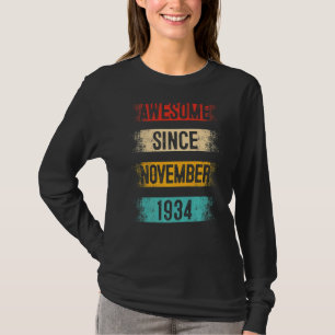 T-shirt 88 Year Old Awesome Since Novembre 1934 88th Birth