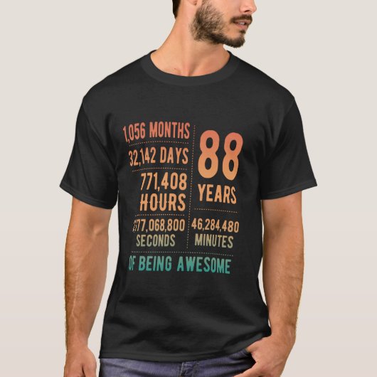 T-shirt 88e anniversaire Hommes Femmes Drôle 88 ans (Devant)