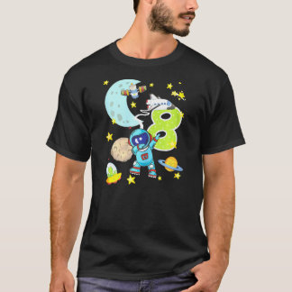 T-shirt 8 Anniversaire Astronaut Huit ans Space Guys
