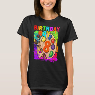 T-shirt 8 Anniversaire Boy Art Peinture B Jour 8 Anniversa