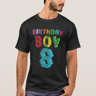 T-shirt 8 Anniversaire Boy Master Builder 8 Anniversaire