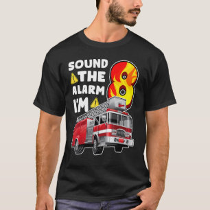 T-shirt 8 Anniversaire Camion d'incendie Garçon Enfants Po