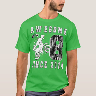 T-shirt 8 Anniversaire de fête Motocross Dirt Bike Boy Né 