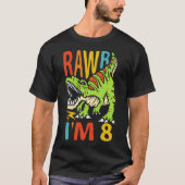 T-shirt 8 Anniversaire Dinosaur T Rex Rawr I'm 8 For Boys (Devant)