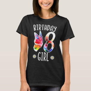 T-shirt 8 Anniversaire Fille Papillons 8 Anniversaires Fil