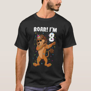T-shirt 8 Anniversaire Lion Boy Roar I'm 8 Years