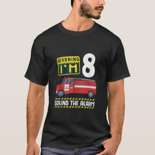 T-shirt 8 Anniversaire Pompier Camion Pompier Pompier Pomp