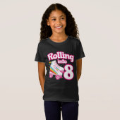 T-Shirt 8 Anniversaire Roller Skate 8 Anniversaire (Devant entier)