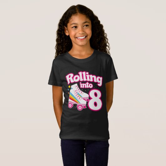 T-Shirt 8 Anniversaire Roller Skate 8 Anniversaire (Devant entier)