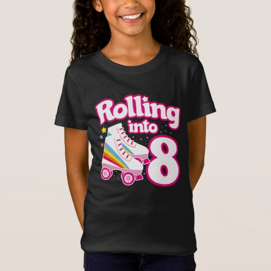 T-Shirt 8 Anniversaire Roller Skate 8 Anniversaire (Devant)