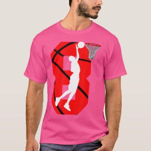 T-shirt 8 Ans 8E Anniversaire Boy Basketball Amateurs