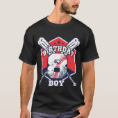 T-shirt 8 Ans 8e Baseball Anniversaire Fête Theme Boys (Devant)