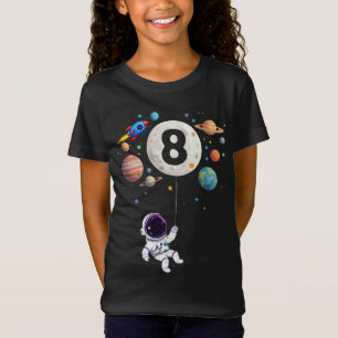 T-Shirt 8 ans Anniversaire Planètes Astronaut 8e Anniversa