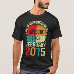 T-shirt 8 Ans Awesome Depuis Février 2015 Anniversaire 8