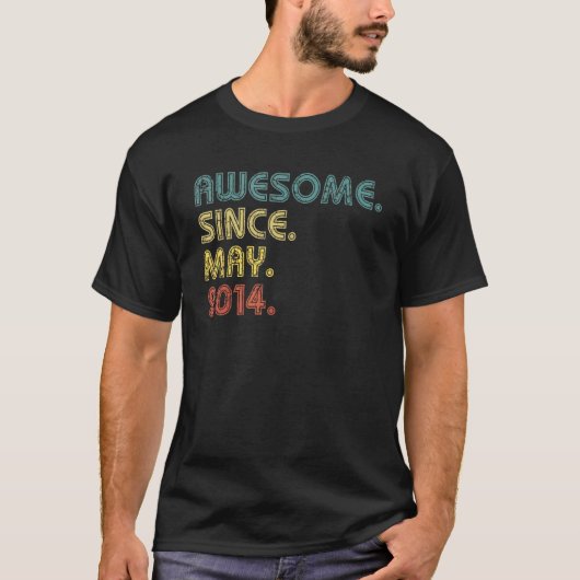 T-shirt 8 ans Awesome depuis mai 2014 8e anniversaire 1 (Devant)