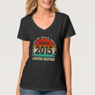T-shirt 8 Ans Awesome Depuis Mars 2015 8e Anniversaire